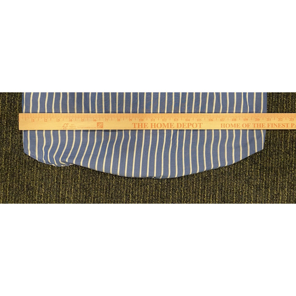 Lauren Ralph Lauren M Blue White Striped broad cloth blue embroidered button up - Picture 6 of 6